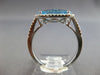 1.56CT DIAMOND & AAA BLUE TOPAZ 14K WHITE GOLD 3D OVAL & ROUND FILIGREE FUN RING