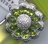 4.52CT DIAMOND & AAA PERIDOT 14KT WHITE GOLD PEAR SHAPE & ROUND FLOWER PENDANT
