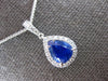 2.40CT DIAMOND & AAA SAPPHIRE 18KT WHITE GOLD PEAR SHAPE HALO FLOATING PENDANT