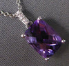 1.05CT DIAMOND & AAA AMETHYST 14KT WHITE GOLD CUSHION & ROUND FLOATING PENDANT