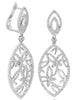 1.56CT DIAMOND 14KT WHITE GOLD 3D MULTI BUTTERFLY TEAR DROP LEVERBACK EARRINGS