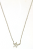 ESTATE .05CT DIAMOND 14KT WHITE GOLD 3D CLASSIC STAR PAVE LOVE NECKLACE