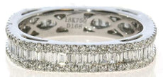 1.69CT DIAMOND 18KT WHITE GOLD ROUND & BAGUETTE ETERNITY SQUARE ANNIVERSARY RING