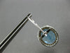 LARGE 9.90CT DIAMOND & AAA BLUE TOPAZ 14KT WHITE GOLD OVAL HALO HANGING EARRINGS