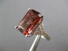 EXTRA LARGE 6.50CT DIAMOND & AAA PINK TOURMALINE 14KT WHITE GOLD ENGAGEMENT RING