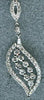 .60CT DIAMOND 18KT WHITE GOLD 3D MULTI ROW LEAF TEAR DROP FUN FLOATING PENDANT