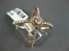 ESTATE LARGE .67CT DIAMOND 14KT ROSE GOLD ROUND HALO CRISS CROSS INFINITY RING