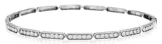 .75CT DIAMOND 14KT WHITE GOLD 3D MULTI BAR FILIGREE HEXAGON CUFF BANGLE BRACELET