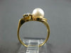 ESTATE .05CT DIAMOND & AAA SOUTH SEA PEARL 14K YELLOW GOLD DOUBLE SWIRL FUN RING