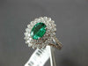 2.29CT DIAMOND & AAA EMERALD 18KT WHITE GOLD 3D OVAL DOUBLE HALO ENGAGEMENT RING