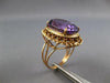 ANTIQUE LARGE 12.6CT AAA AMETHYST 14KT ROSE GOLD 3D OVAL SOLITAIRE RING 27184