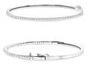 1.0CT DIAMOND 14K WHITE GOLD 3D ROUND CLASSIC SEMI ETERNITY CUFF BANGLE BRACELET