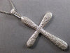 ESTATE EXTRA LARGE .65CT DIAMOND 14KT WHITE GOLD PAVE CROSS FLOATING PENDANT