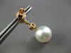 LARGE .79CT DIAMOND & AAA SOUTH SEA PEARL 18K ROSE GOLD 3D LOVE HANGING EARRINGS