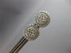ESTATE .51CT DIAMOND 14KT WHITE GOLD 3D CLASSIC CLUSTER FLOWER STUD EARRINGS