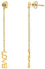 .09CT DIAMOND 14KT YELLOW GOLD CLASSIC ROUND SOLITAIRELOVE HANGING EARRINGS