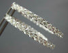 EXTRA LARGE 5.0CT DIAMOND 14KT WHITE GOLD 3MM INSIDE OUT HOOP HANGING EARRINGS