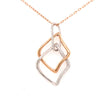 .31CT DIAMOND 18KT 2 TONE GOLD DOUBLE GEOMETRICAL LOVE KNOT FUN FLOATING PENDANT