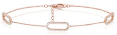 .42CT DIAMOND 14KT ROSE GOLD OPEN OVAL LINK BY THE YARD ADJUSTABLE LOVE BRACELET
