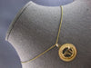 ANTIQUE 14KT YELLOW GOLD 3D HANDCRAFTED CIRCULAR CHAI FLOATING PENDANT #28081
