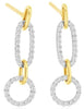 .30CT DIAMOND 14KT 2 TONE GOLD OPEN OVAL CIRCULAR LOVE KNOT FUN HANGING EARRINGS