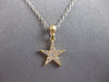 ESTATE .15CT DIAMOND 14KT YELLOW GOLD 3D CLASSIC STAR LOVE FLOATING PENDANT