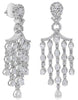 LARGE 5.11CT DIAMOND 18KT WHITE GOLD 3D PEAR SHAPE & MARQUISE MULTI ROW EARRINGS