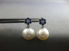 .50CT DIAMOND & AAA SAPPHIRE & AAA SOUTH SEA PEARL 14KT WHITE GOLD 3D EARRINGS