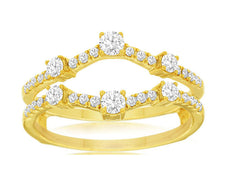 .50CT DIAMOND 14KT YELLOW GOLD PAST PRESENT FUTURE CLASSIC V SHAPE INSERT RING