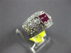 .75CT DIAMOND & AAA RUBY 14KT WHITE GOLD PRINCESS & ROUND FILIGREE FLORAL RING