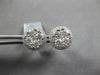 LARGE 2.03CT DIAMOND 18KT WHITE GOLD CLUSTER INVISIBLE FLOWER HALO STUD EARRINGS