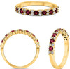 .63CT DIAMOND & AAA RUBY 14KT YELLOW GOLD ROUND CLASSIC SEMI ETERNITY FUN RING
