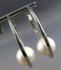 ESTATE LARGE AAA SOUTH SEA PEARL 14KT WHITE GOLD OVAL HOOP FUN HANGING EARRINGS