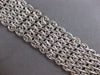 LARGE & LONG 14K WHITE GOLD HANDCRAFTED MATTE & SHINY MULTI ROW ITALIAN BRACELET