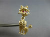 ESTATE .08CT AAA RUBY 14KT YELLOW GOLD HANDCRAFTED HAPPY DOG BROOCH PIN #27607