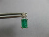 2CT DIAMOND & AAA EMERALD 18KT WHITE GOLD ROUND & BAGUETTE STUD HANGING EARRINGS