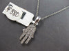 ESTATE .30CT DIAMOND 14KT WHITE GOLD CLASSIC CHAMSA HAMSA LUCKY FLOATING PENDANT
