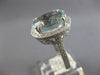 LARGE 7.23CT DIAMOND & AAA AQUAMARINE 18KT WHITE GOLD FILIGREE ENGAGEMENT RING