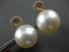 LARGE .49CT DIAMOND & AAA SOUTH SEA PEARL 18K ROSE GOLD 3D CLUSTER STUD EARRINGS
