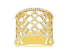 ESTATE LARGE .75CT DIAMOND 14KT YELLOW GOLD MULTI ROW GEOMETRIC ANNIVERSARY RING