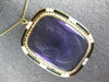 ANTIQUE 100CT AAA HAND ETCHED AMETHYST & PEARL 14KT YELLOW GOLD PENDANT BROOCH