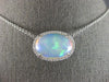 LARGE 7.4CT DIAMOND & AAA AUSTRALIAN OPAL 14KT WHITE GOLD OVAL FILIGREE NECKLACE