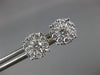 LARGE 1.0CT DIAMOND 14KT 2 TONE GOLD ROUND SOLITAIRE HALO CLUSTER STUD EARRINGS
