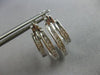 ESTATE 1.02CT DIAMOND 14KT WHITE GOLD 3D ROUND DOUBLE HOOP FUN HANGING EARRINGS