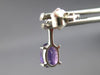 1.02CT DIAMOND & AAA AMETHYST 14K WHITE GOLD OVAL & ROUND ARROW HANGING EARRINGS