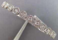 1.64CT DIAMOND 14KT WHITE GOLD MULTI FLOWER SEMI ETERNITY CUFF BANGLE BRACELET