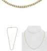 ESTATE 4.0CT DIAMOND 14KT YELLOW GOLD 3D CLASSIC ROUND ETERNITY TENNIS NECKLACE