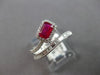 .80CT DIAMOND & AAA RUBY 14KT WHITE GOLD 3D EMERALD CUT & ROUND SQUARE LOVE RING