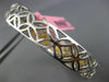 WIDE GIA 8.39CT FANCY COLOR DIAMOND 18KT WHITE GOLD 3D MULTI ROW CLUSTER BANGLE
