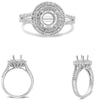 .78CT DIAMOND 14KT WHITE GOLD 3D ROUND DOUBLE 4 PRONG SEMI MOUNT ENGAGEMENT RING